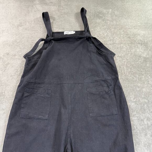 Aedvoouer Romper Jumpsuit Overalls Loose Fit Womens XL Black Lagenlook Pockets - Picture 1 of 8